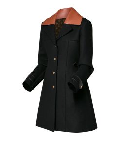 Donna Louis Vuitton Cappotti E Giacche | Cappotto A Trapezio Con Inserto In Pelle