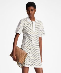 Donna Louis Vuitton Abiti | Abito Polo In Jacquard Con Motivo Monogram Effetto Pitonato