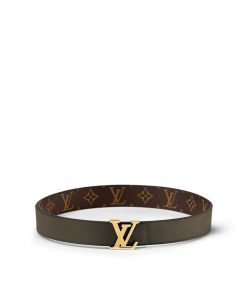 Donna Louis Vuitton Cinture | Cintura Lv Initiales 30 Mm Reversibile Khaki Marine