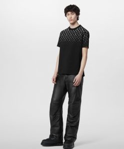 Uomo Louis Vuitton T-Shirt E Polo | T-Shirt In Cotone Con Motivo Monogram Gradient Bianco/Nero