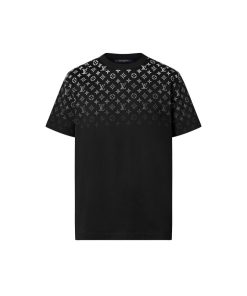 Uomo Louis Vuitton T-Shirt E Polo | T-Shirt In Cotone Con Motivo Monogram Gradient Bianco/Nero