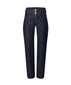 Donna Louis Vuitton Denim | Jeans Con Motivo Monogram Floccato