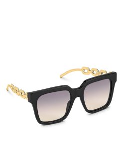 Donna Louis Vuitton Occhiali Da Sole | Occhiali Da Sole Lv Edge Large Square Black