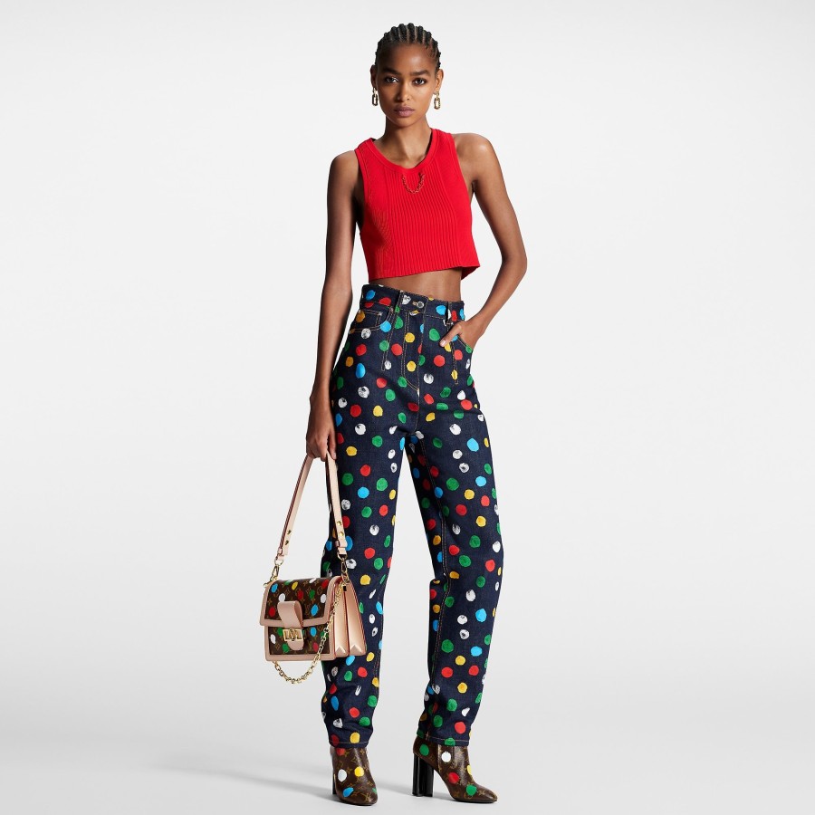 Donna Louis Vuitton Pantaloni | Lv X Yk Jeans Con Motivo Painted Dots