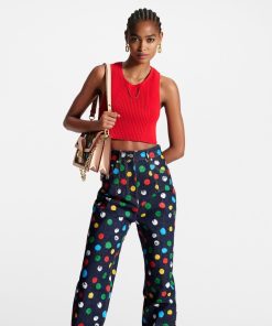 Donna Louis Vuitton Pantaloni | Lv X Yk Jeans Con Motivo Painted Dots