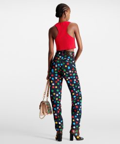 Donna Louis Vuitton Pantaloni | Lv X Yk Jeans Con Motivo Painted Dots