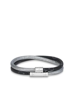 Uomo Louis Vuitton Bracciali | Bracciale In Pelle Keep It Double Argento