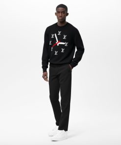 Uomo Louis Vuitton Maglieria E Felpe | Pullover Con Motivo Orologio A Intarsio