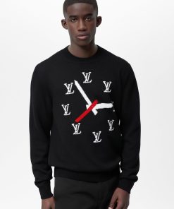 Uomo Louis Vuitton Maglieria E Felpe | Pullover Con Motivo Orologio A Intarsio