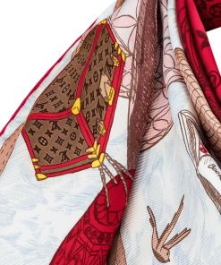 Donna Louis Vuitton Foulard In Seta E Bandeaux | Foulard Up And Away 90 Rouge