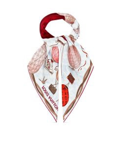 Donna Louis Vuitton Foulard In Seta E Bandeaux | Foulard Up And Away 90 Rouge