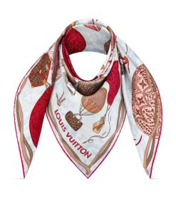 Donna Louis Vuitton Foulard In Seta E Bandeaux | Foulard Up And Away 90 Rouge