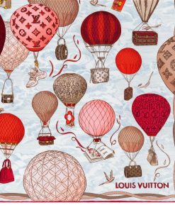 Donna Louis Vuitton Foulard In Seta E Bandeaux | Foulard Up And Away 90 Rouge