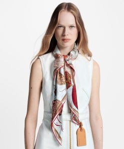 Donna Louis Vuitton Foulard In Seta E Bandeaux | Foulard Up And Away 90 Rouge