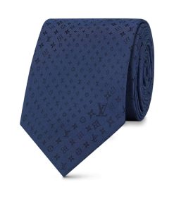 Uomo Louis Vuitton Cravatte E Fazzoletti Da Taschino | Cravatta Mixed Monogram Blu Marine