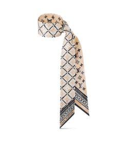 Donna Louis Vuitton Foulard In Seta E Bandeaux | Bandeau Monogram Flower Tile Bb Beige