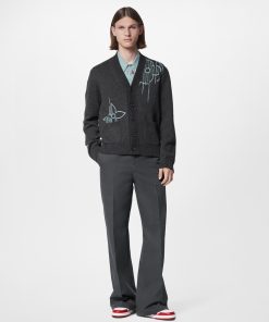 Uomo Louis Vuitton Maglieria E Felpe | Cardigan Con Motivo Lv Frequency