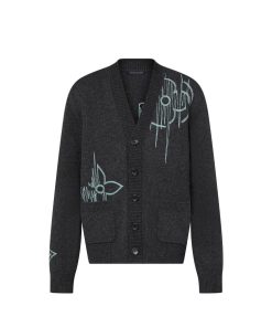 Uomo Louis Vuitton Maglieria E Felpe | Cardigan Con Motivo Lv Frequency