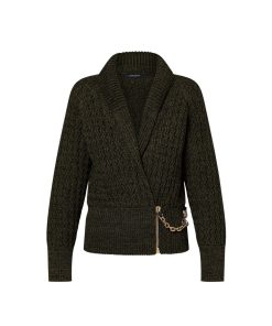 Donna Louis Vuitton Cappotti E Giacche | Cardigan Con Collo A Scialle E Catenella Con Iniziali Lv