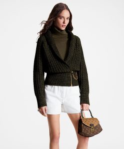 Donna Louis Vuitton Cappotti E Giacche | Cardigan Con Collo A Scialle E Catenella Con Iniziali Lv