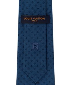 Uomo Louis Vuitton Cravatte E Fazzoletti Da Taschino | Cravatta Neo Monogramissime Blu Marine