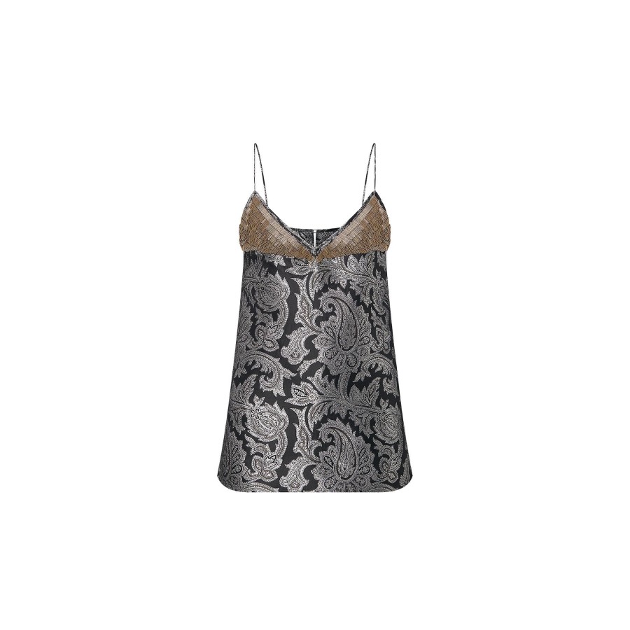 Donna Louis Vuitton Camicie E T-Shirt | Top Con Motivo Paisley E Dettagli In Perline