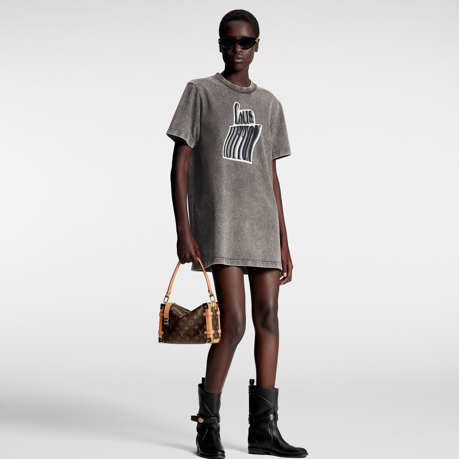 Donna Louis Vuitton Abiti | Abito T-Shirt Con Firma Lv Grafica