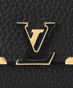 Donna Louis Vuitton Portafogli Compatti | Portafoglio Compatto Capucines Nero