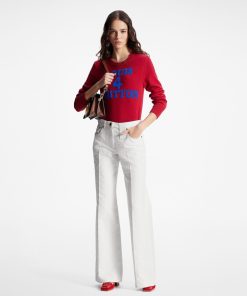 Donna Louis Vuitton Denim | Jeans Con Motivo Monogram In Jacquard