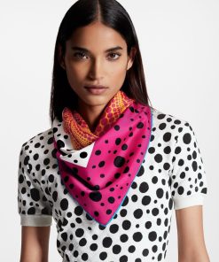 Donna Louis Vuitton Foulard In Seta E Bandeaux | Lv X Yk Foulard Pumpkin 90 Fucsia