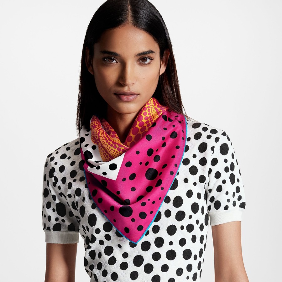 Donna Louis Vuitton Foulard In Seta E Bandeaux | Lv X Yk Foulard Pumpkin 90 Fucsia