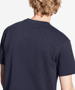 Uomo Louis Vuitton T-Shirt E Polo | T-Shirt In Tinta Unita Con Taschino Damier Bleu Nuit Fonce