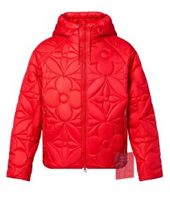 Uomo Louis Vuitton Capispalla E Cappotti | Giacca Con Fiori Monogram Trapuntati E Cappuccio Lvse Rouge Rio