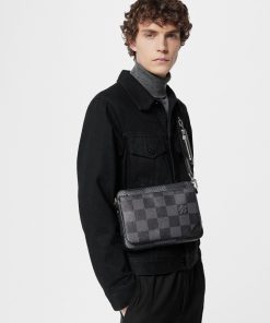 Uomo Louis Vuitton Collezione Damier | Borsa Messenger Trio