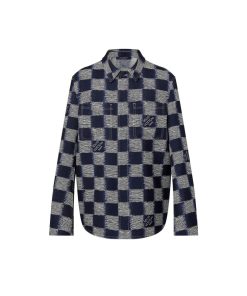 Uomo Louis Vuitton Camicie | Giacca A Camicia In Lana Con Motivo Damier