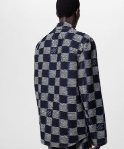 Uomo Louis Vuitton Camicie | Giacca A Camicia In Lana Con Motivo Damier