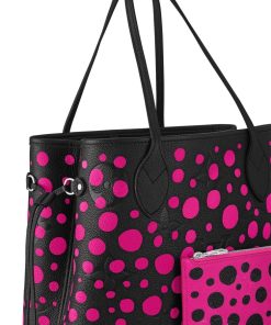 Donna Louis Vuitton Totes | Lv X Yk Neverfull Mm Noir Fuchsia