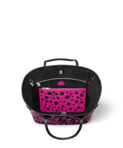 Donna Louis Vuitton Totes | Lv X Yk Neverfull Mm Noir Fuchsia