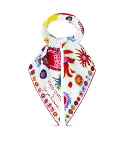 Donna Louis Vuitton Foulard In Seta E Bandeaux | Lv X Yk Foulard Faces 90