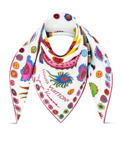 Donna Louis Vuitton Foulard In Seta E Bandeaux | Lv X Yk Foulard Faces 90