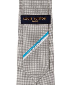 Uomo Louis Vuitton Cravatte E Fazzoletti Da Taschino | Cravatta Lv Bottom Stripes Gris Clair