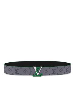 Uomo Louis Vuitton Cinture | Cintura Lv Line 40 Mm Reversibile Verde