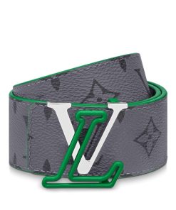 Uomo Louis Vuitton Cinture | Cintura Lv Line 40 Mm Reversibile Verde