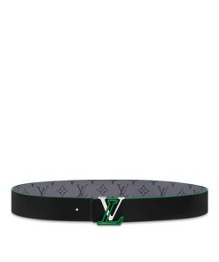 Uomo Louis Vuitton Cinture | Cintura Lv Line 40 Mm Reversibile Verde