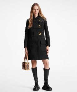 Donna Louis Vuitton Cappotti E Giacche | Cappotto Con Dettagli In Pelle E Bottoni A Pressione