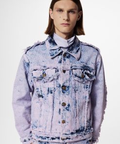 Uomo Louis Vuitton Capispalla E Cappotti | Giacca In Denim Con Motivo Monogram E Dettagli Sfrangiati Boyhood