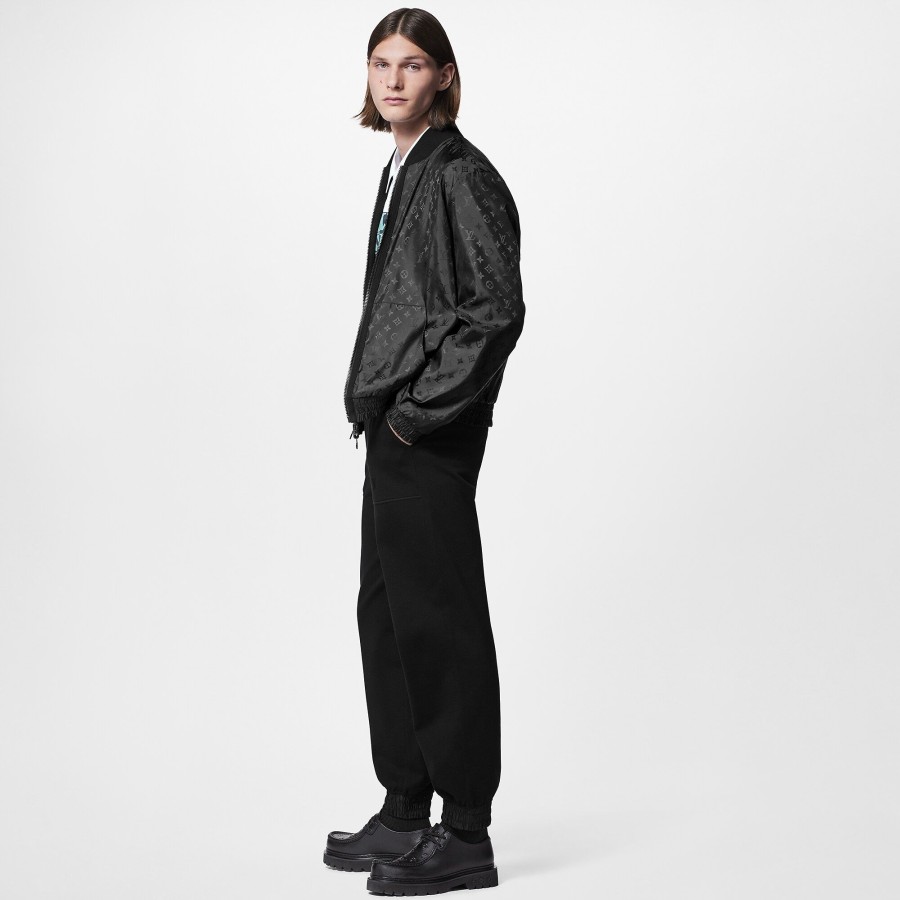 Uomo Louis Vuitton Pantaloni | Pantaloni Da Jogging Ibridi In Nylon Noir