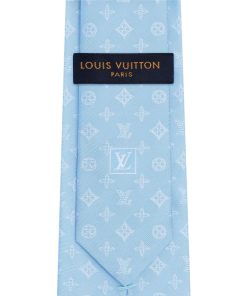 Uomo Louis Vuitton Cravatte E Fazzoletti Da Taschino | Cravatta Monogram Shadow Blu Chiaro