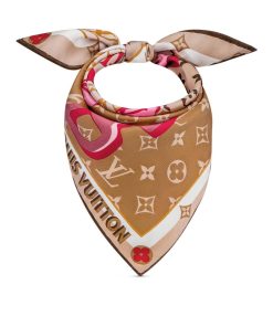 Donna Louis Vuitton Foulard In Seta E Bandeaux | Foulard Lv Unlocked 45 Marrone