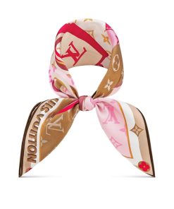 Donna Louis Vuitton Foulard In Seta E Bandeaux | Foulard Lv Unlocked 45 Marrone